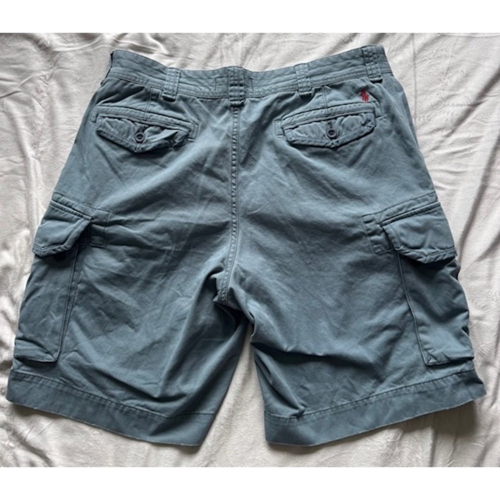 Polo Ralph Lauren Mens Cargo Shorts Blue Gray Cotton Twill Classic Fit - Picture 2 of 4
